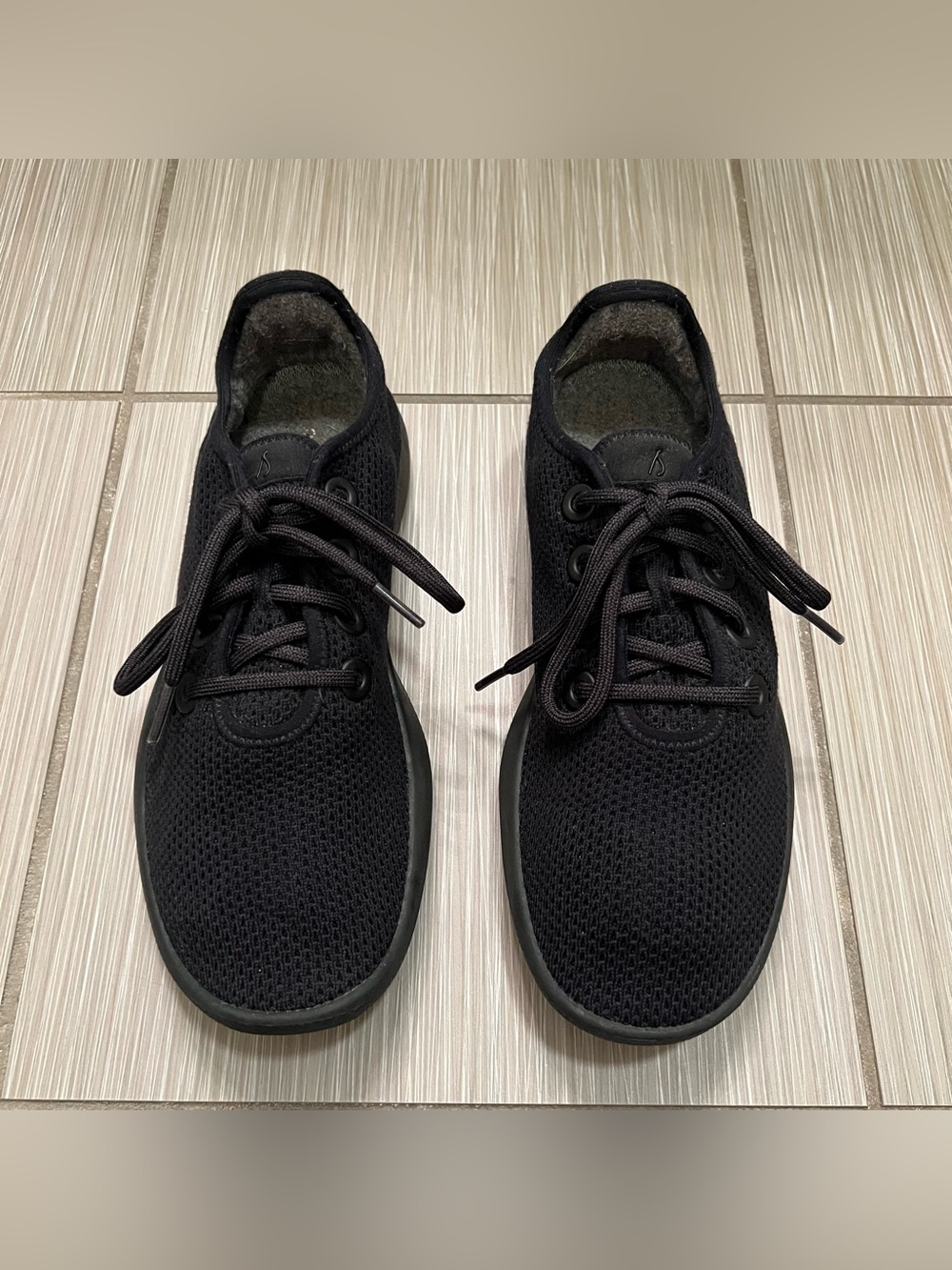 Allbirds Mens Black Knit Lace-Up Sneakers Size 10